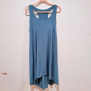 HALARA Slate Blue High-Low Swing Dress